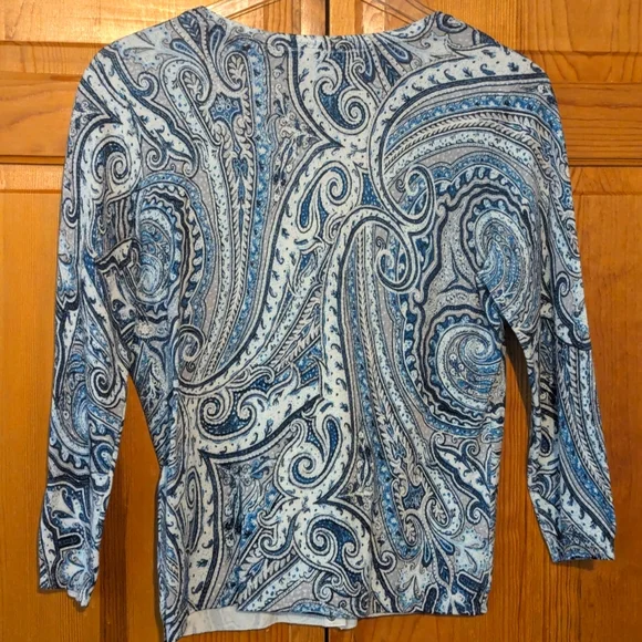 White House Black Market Paisley Cardigan - Picture 10 of 12